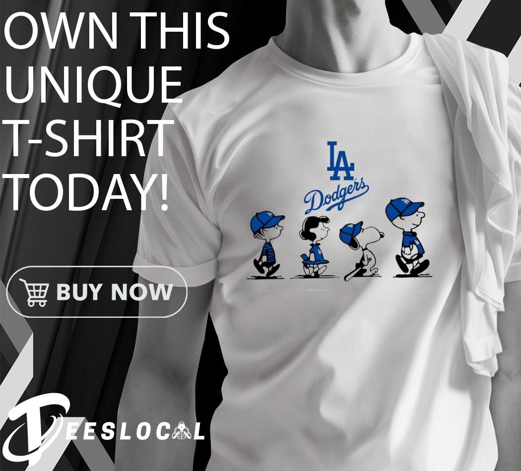 MLB Los Angeles Dodgers×peanuts コラボTシャツ Los Angeles Dodgers baseball Peanuts Snoopy walking MLB