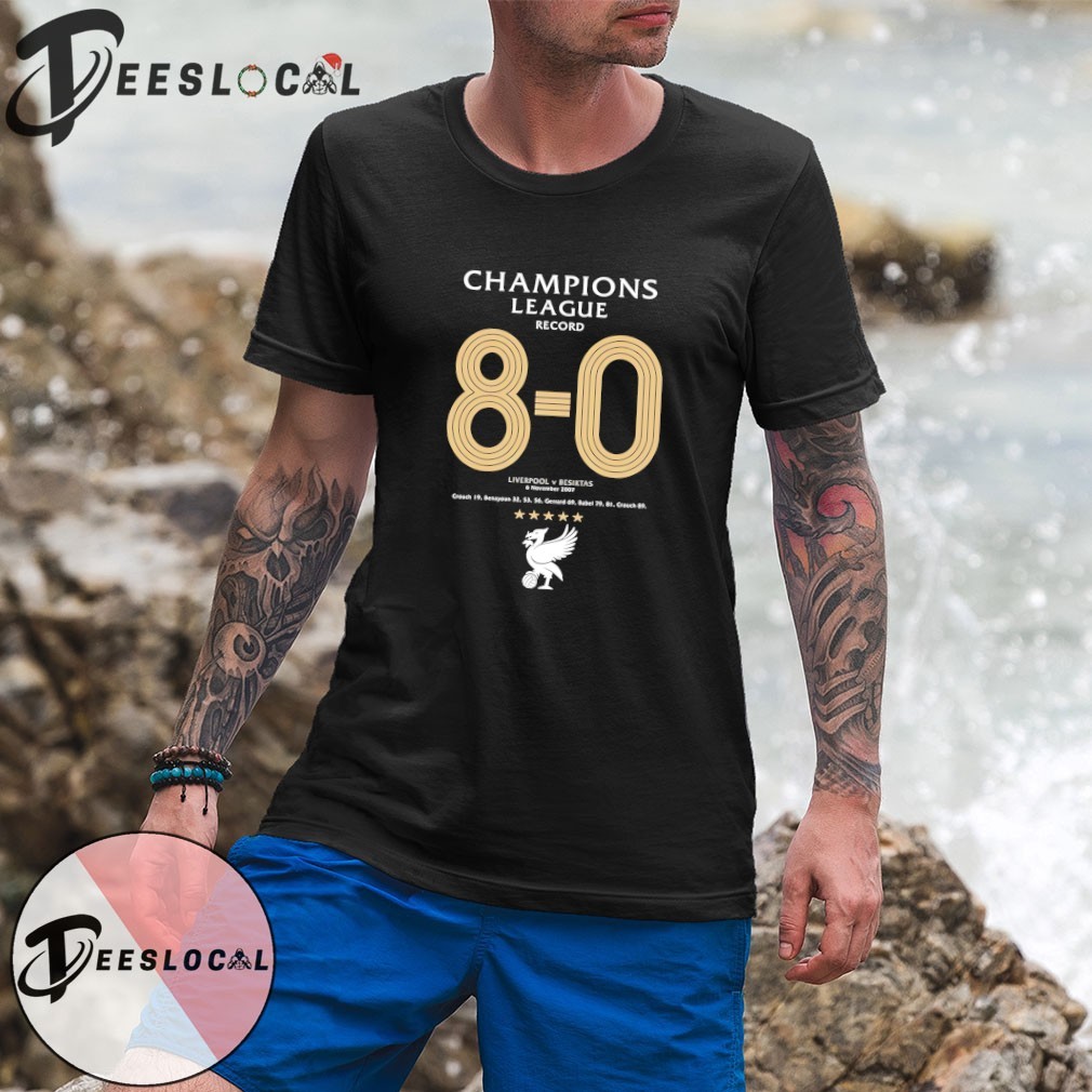 Liverpool vs Besiktas Champions League Record 8-0 shirt, hoodie