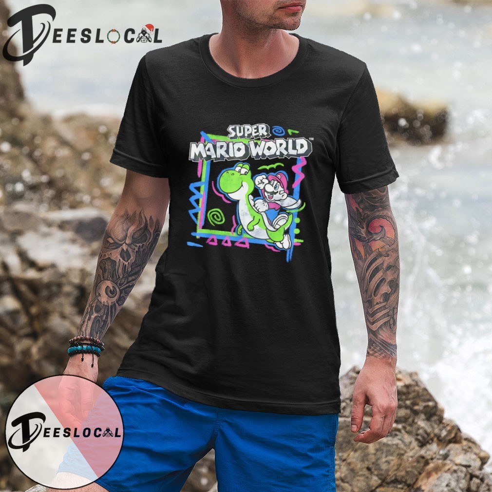 Super Mario World 90's Neon Nintendo Yoshi Ride shirt