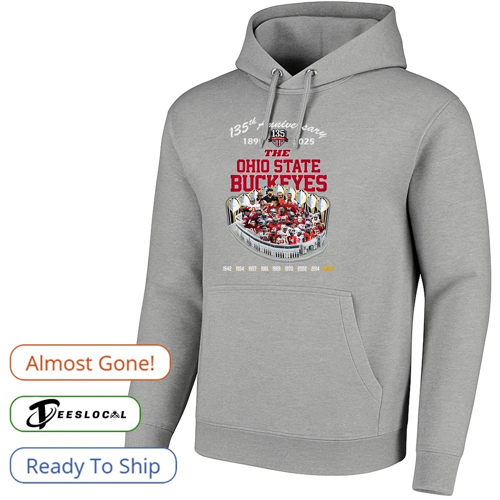 まここページ 135th anniversary 1890 2025 the Ohio State Buckeyes shirt, hoodie