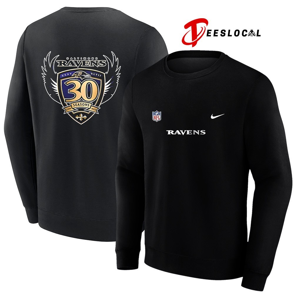 Baltimore Ravens 30 Season 1996 2026 wing shirt, hoodie, sweater
