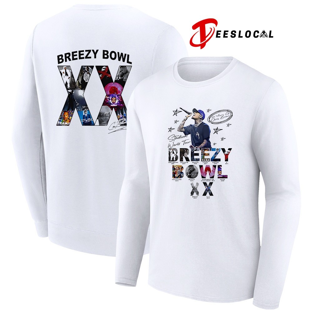 Chris Brown Breezy Bowl XX tour 2025 signature shirt