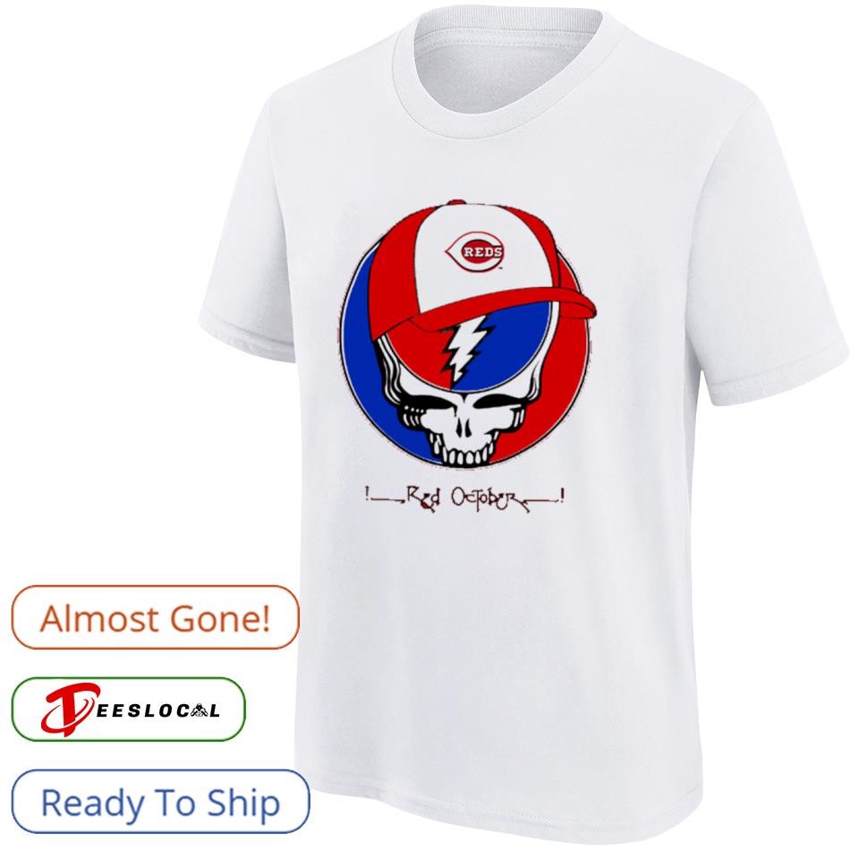 Cincinnati Reds Grateful Dead Red October MLB Wild Card Shirt