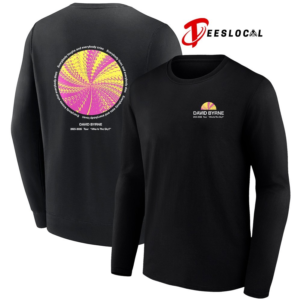 David Byrne 2025 2026 tour who is the sky shirt, hoodie, sweater