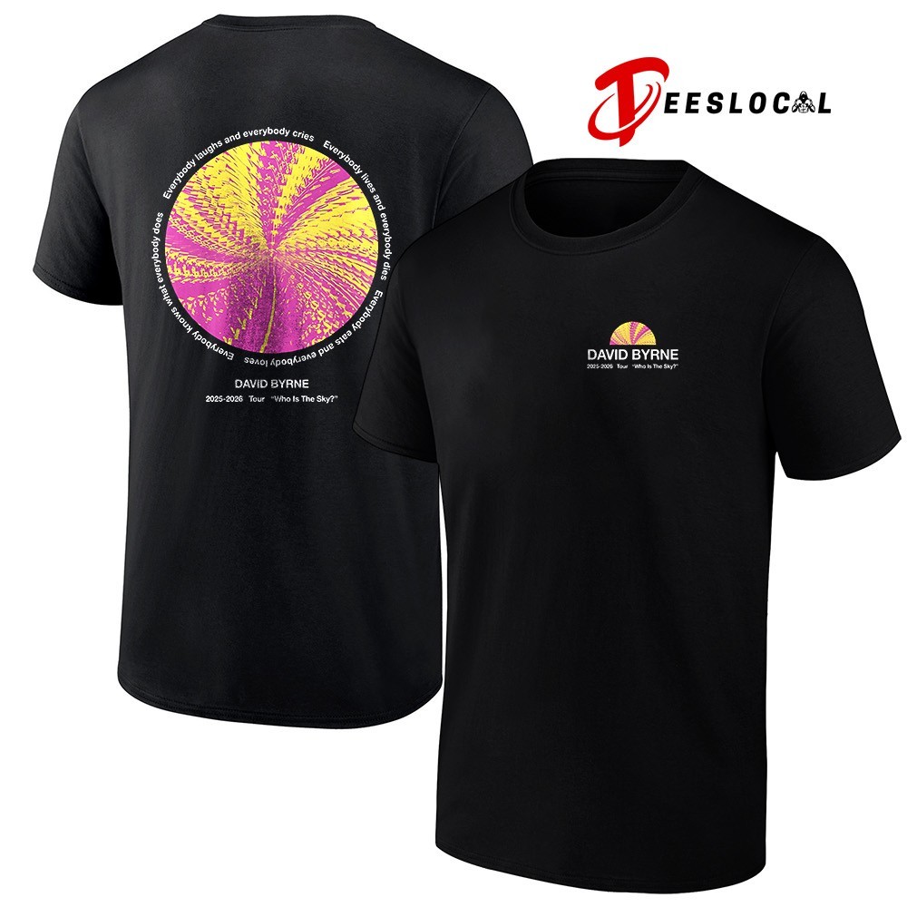 David Byrne 2025 2026 tour who is the sky shirt, hoodie, sweater