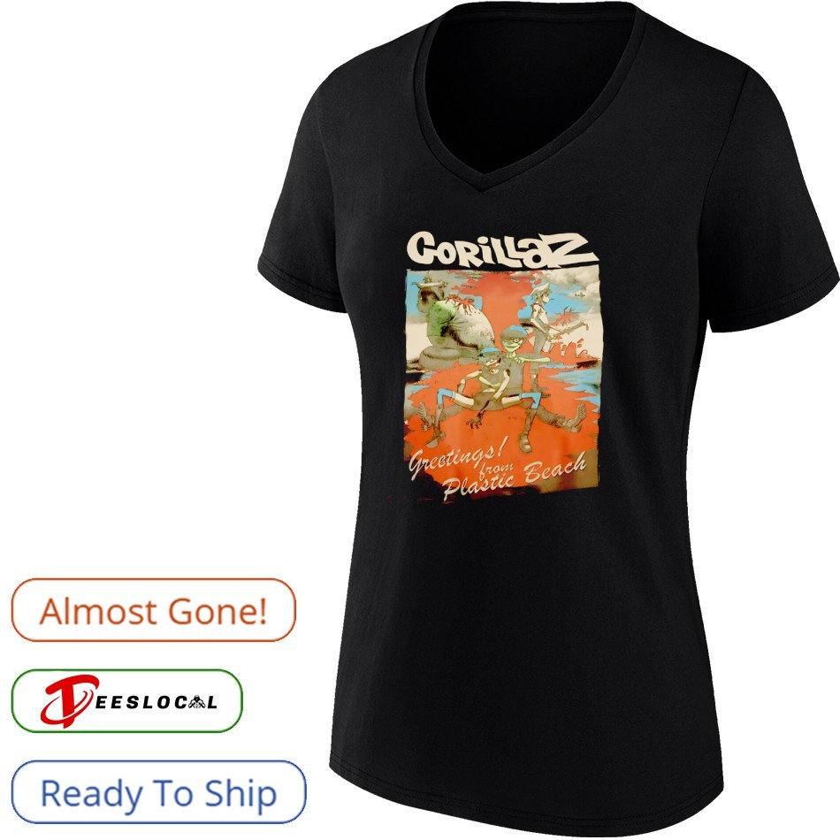 Gorillaz greetings from plastic beach vintage shirt, hoodie