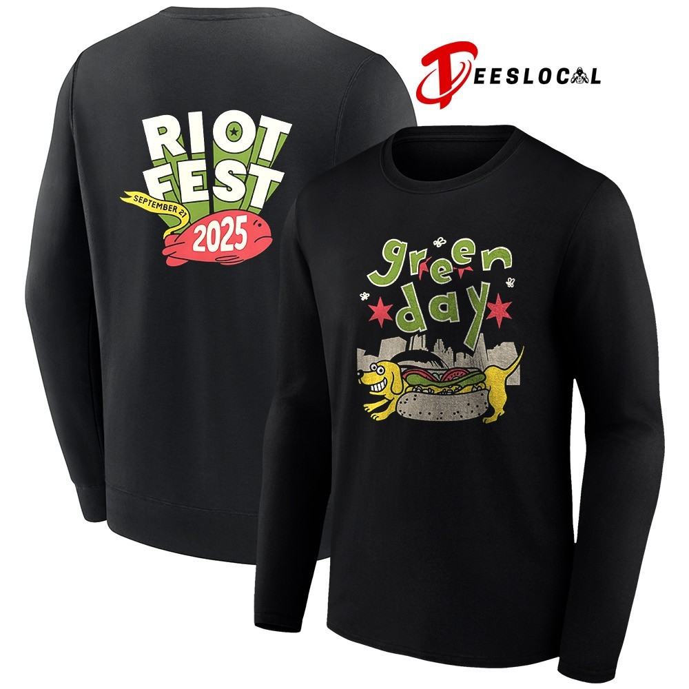 Green Day tour Chicago IL Riot Fest 2025 hotdog shirt, hoodie