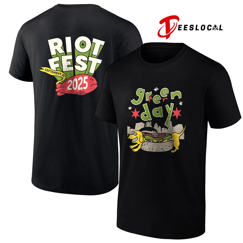 Green Day tour Chicago IL Riot Fest 2025 hotdog shirt, hoodie