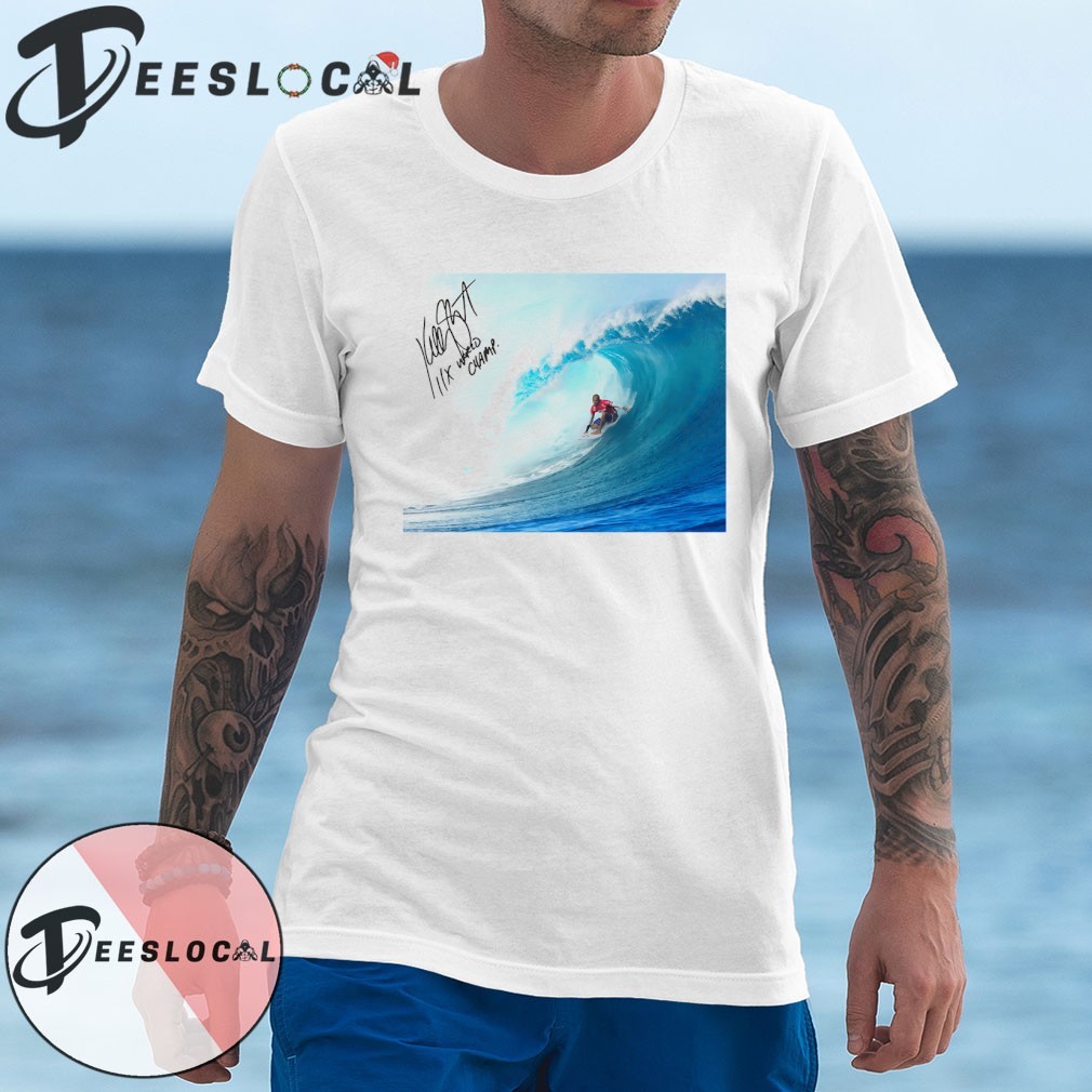 Kelly Slater 11X World Champions Surfing signed shirt