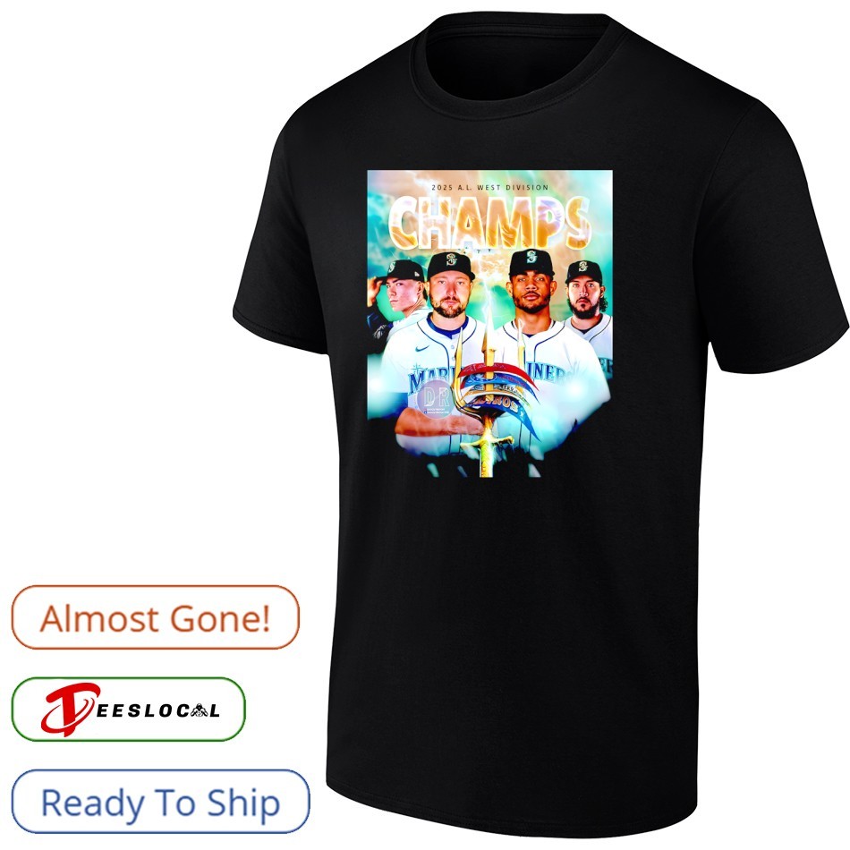 シアトルマリナーズ DIVISION CHAMPS 2025 Tシャツ Lサイズ Seattle Mariners AL West Division Champions 2025 Celebration T