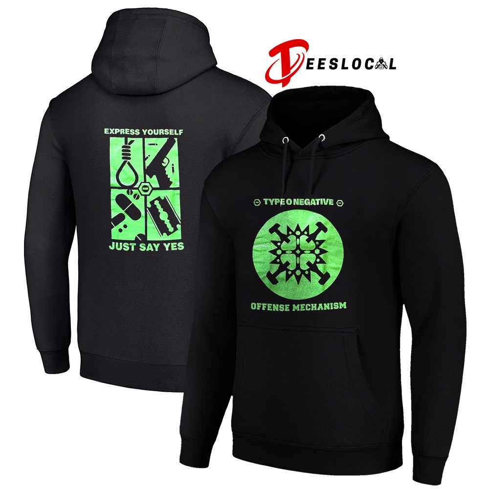 Type O Negative offense mechanism express yourself just say yes shirt,  hoodie, sweater, long sleeve and tank top, image size:1000x1000