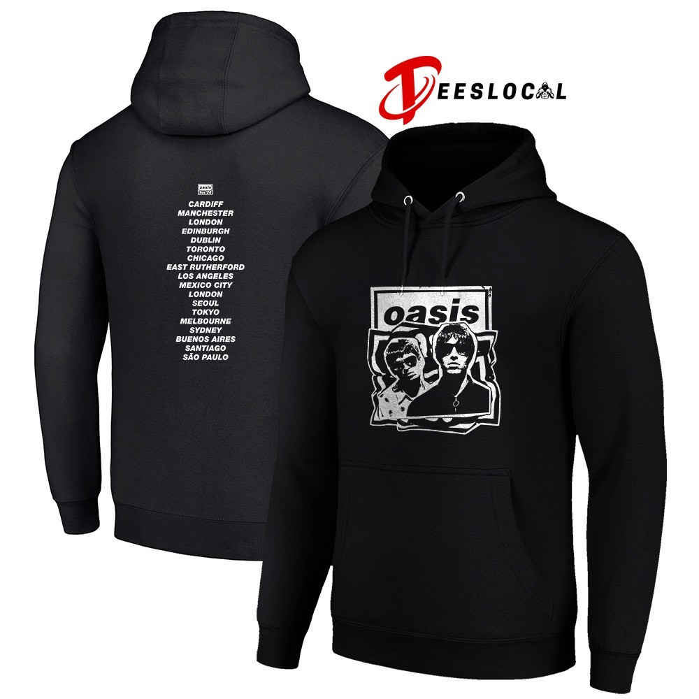 Oasis Live 25 World Tour Live '25 cut out photo cities tour shirt