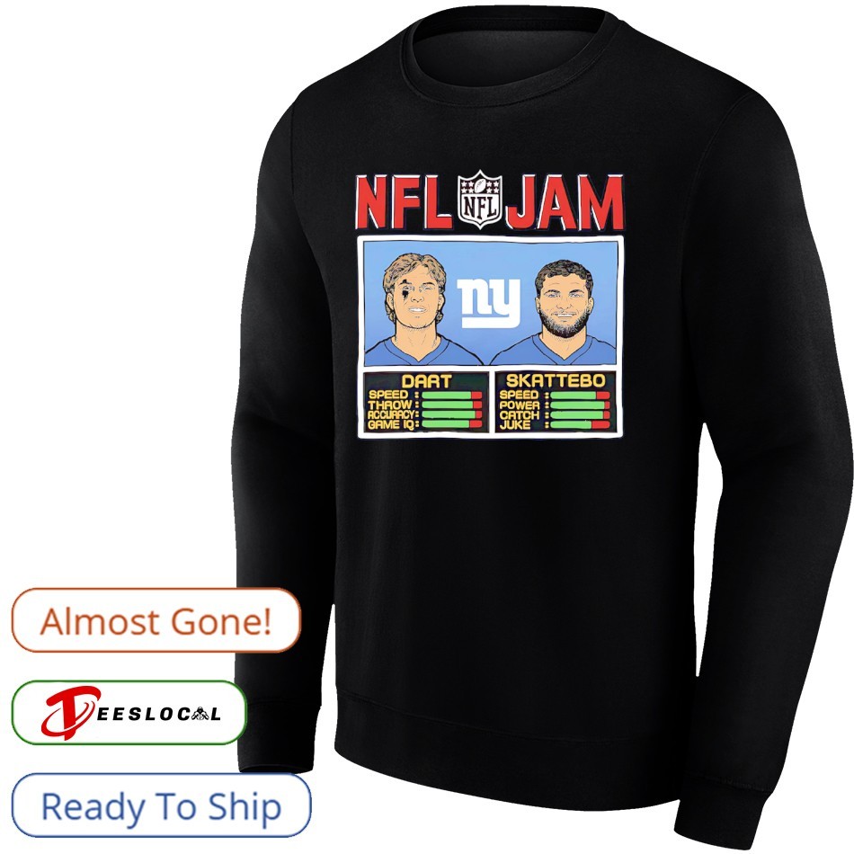 Cam Skattebo and Jaxson Dart New York Giants NFL Jam 2025 shirt