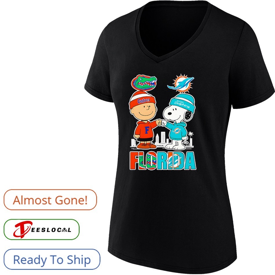Charlie Brown And Snoopy Florida Gators Vs Miami Dolphins Football Shirt