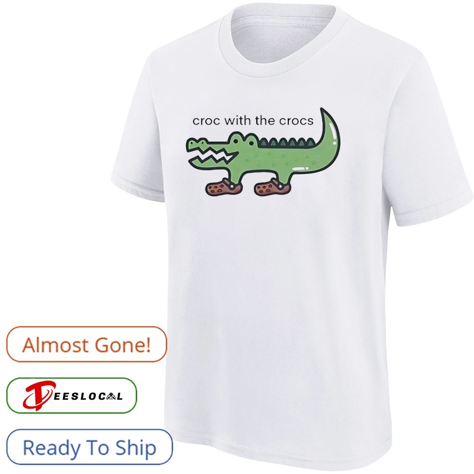 Crocodile wearing crocs shoes croc with the crocs shirt, hoodie - Main Image