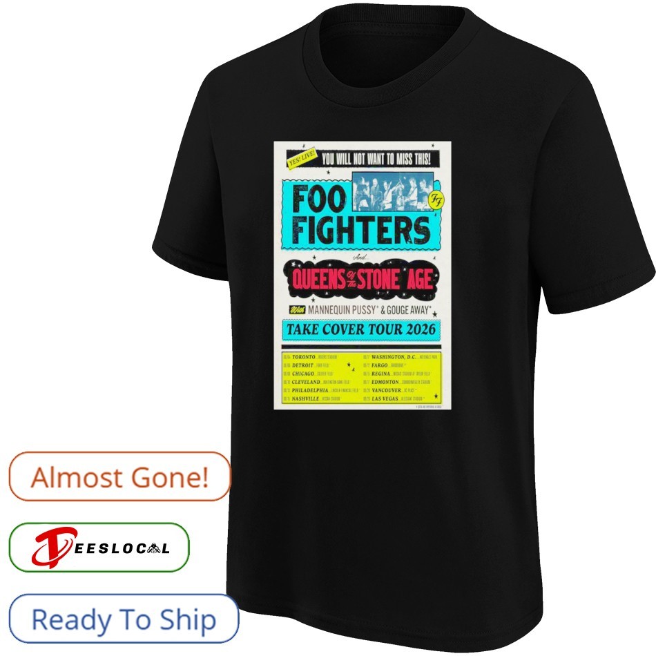 Foo Fighters Take Cover Tour 2026 Poster Shirt, hoodie, sweater