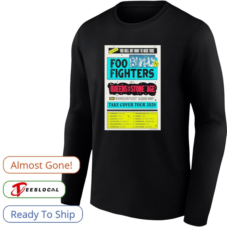 Foo Fighters Take Cover Tour 2026 Poster Shirt, hoodie, sweater