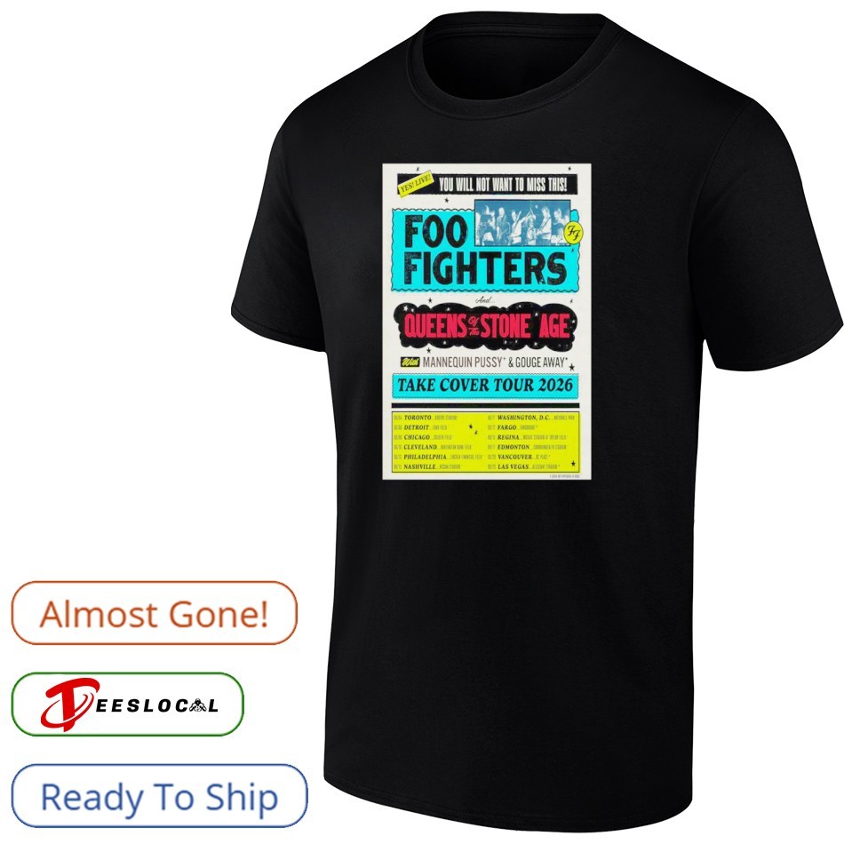 Foo Fighters Take Cover Tour 2026 Poster Shirt, hoodie, sweater