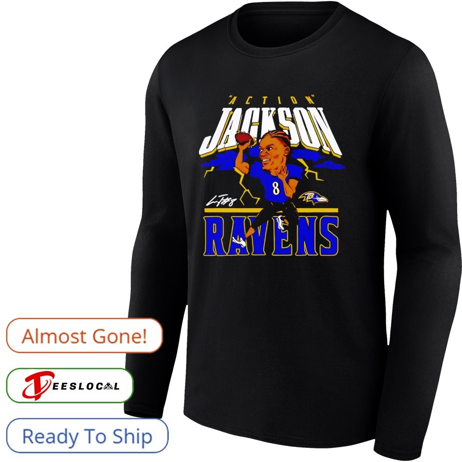 Lamar Jackson Baltimore Ravens Charcoal signature shirt