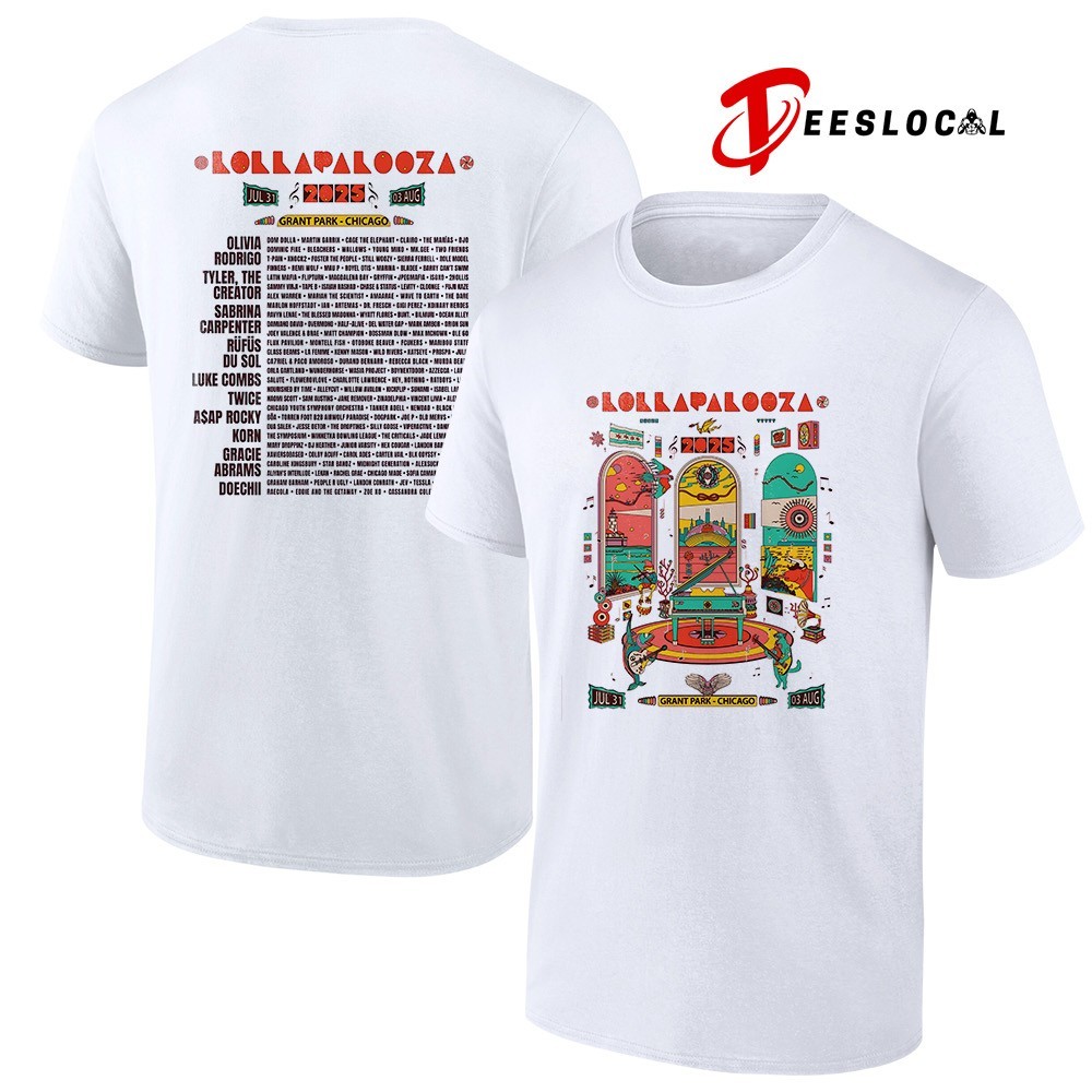 Lollapalooza 2025 Tシャツ　X Lサイズ Lollapalooza 2025 Tシャツ X Lサイズ 2025 Poster Lineup Tee