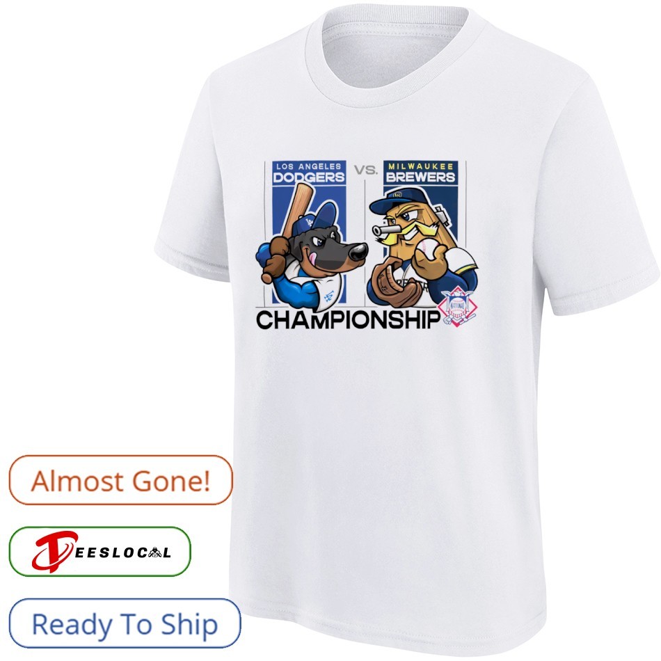 Dodgers vs. Giants Tシャツ Los Angeles Dodgers vs Milwaukee Brewers Mascot Championship