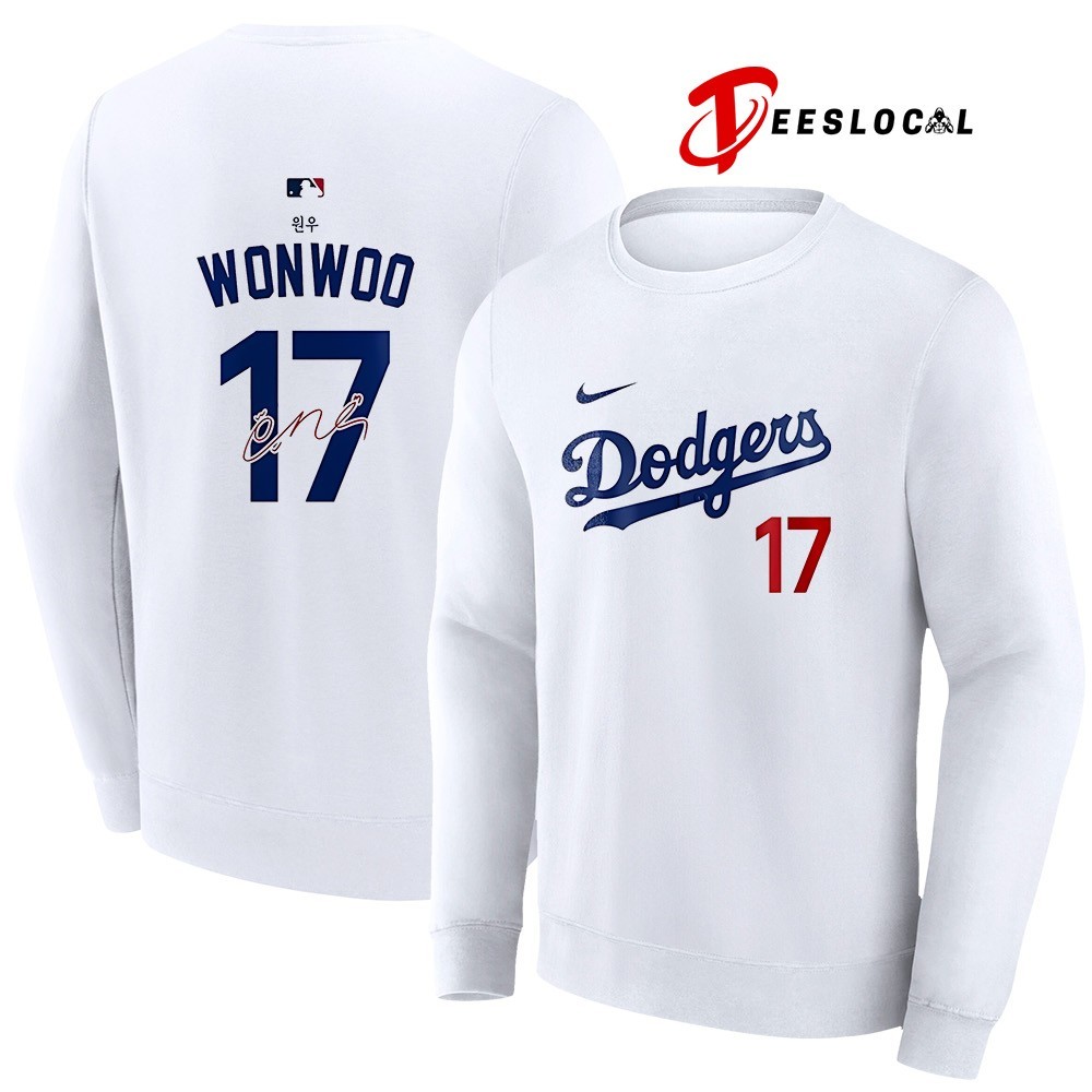 theo テオ Ayunan col.17 Los Angeles Dodgers x Seventeen Wonwoo 17 signature shirt