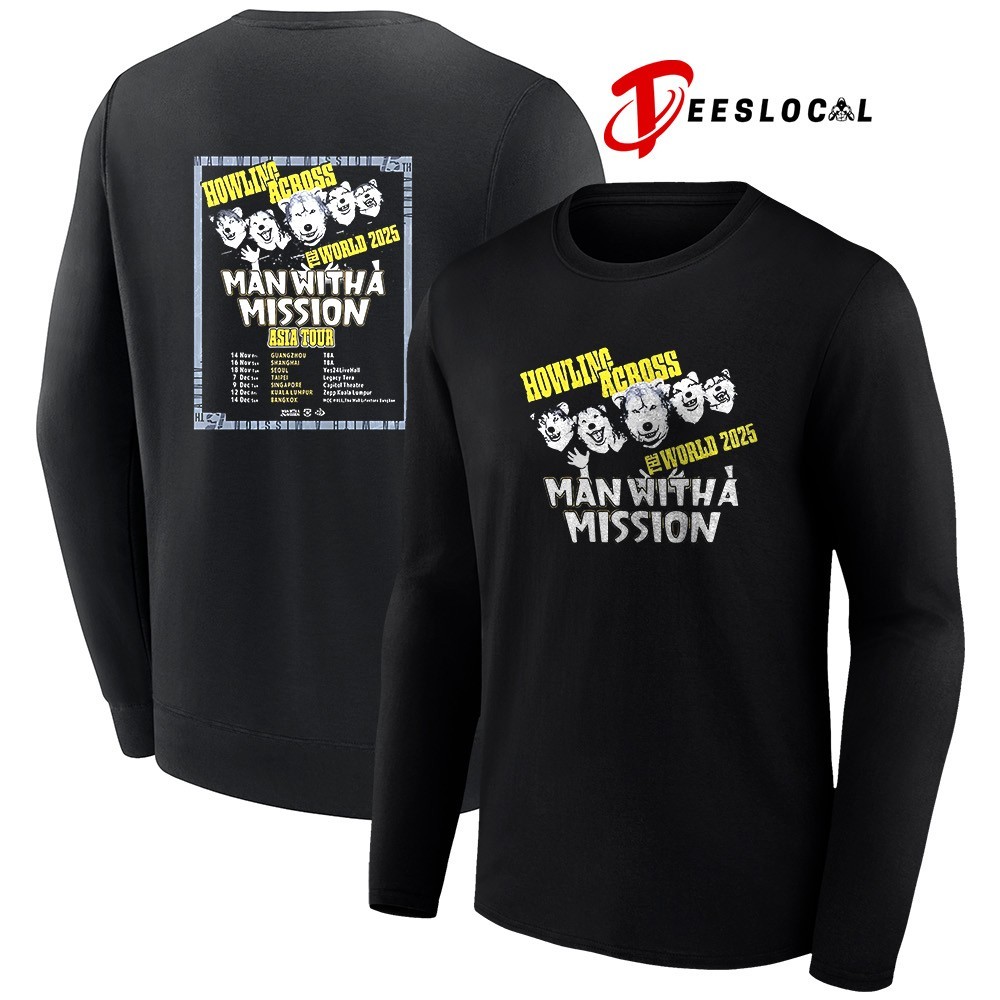 MAN WITH A MISSION バンドTシャツ Man Witha Howling Across World 2025 man with a mission shirt