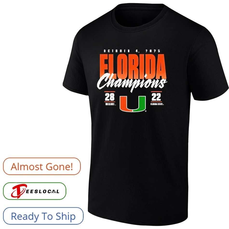 Miami Hurricanes vs Florida State Seminoles Champions 2025 shirt