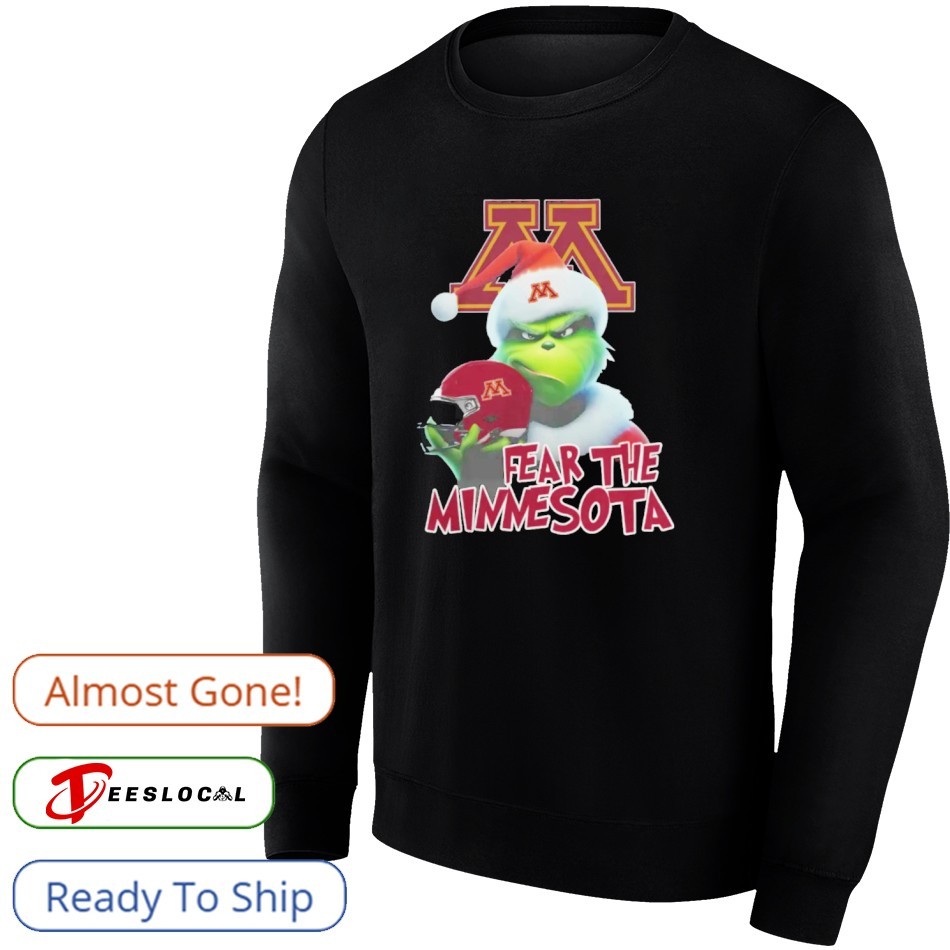 Minnesota Golden Gophers The Green Santa Fear The Minnesota Christmas  Football Shirt
