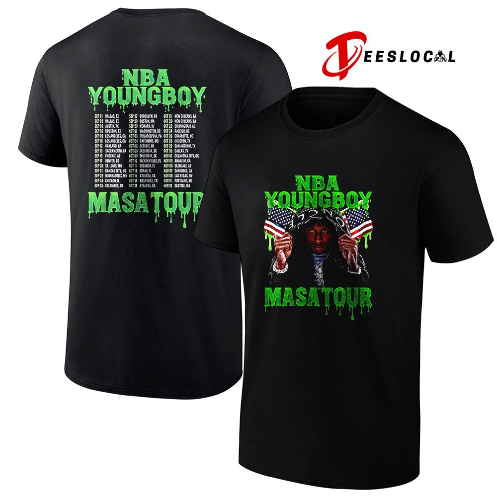 NBA Youngboy Masa Tour graphic roster shirt