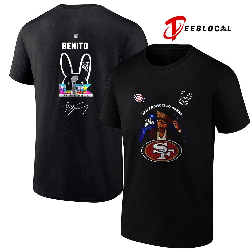San Francisco 49ers Super Bowl x Bad Bunny Benito portrait art