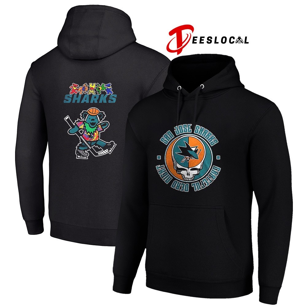 San Jose Sharks Grateful Dead 60th anniversary logo shirt