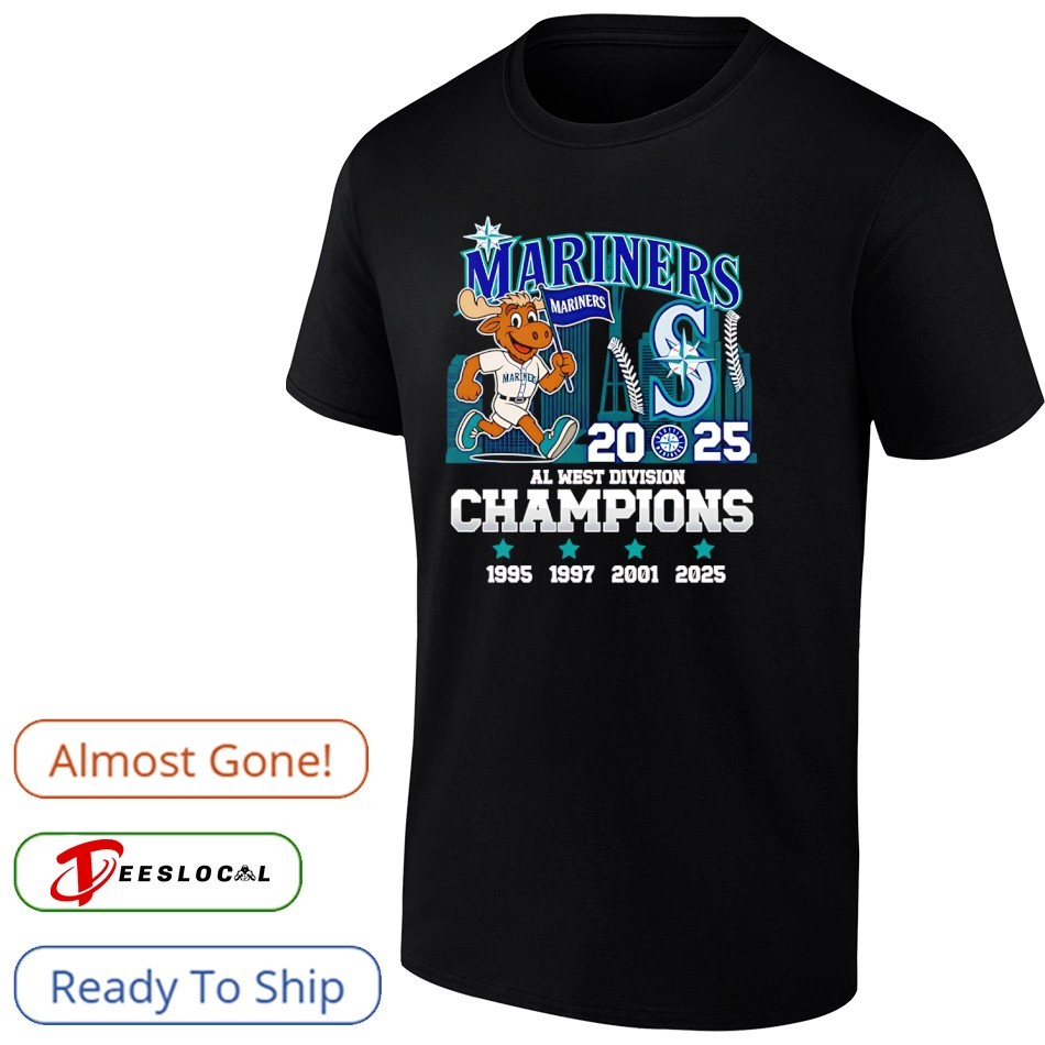 Seattle Mariners Mariner moose mascot AL West Division Champions shirt - Main Image