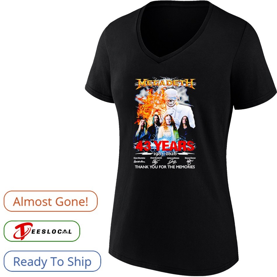 Skeleton Megadeth 43 years 1983 2026 thank you for the