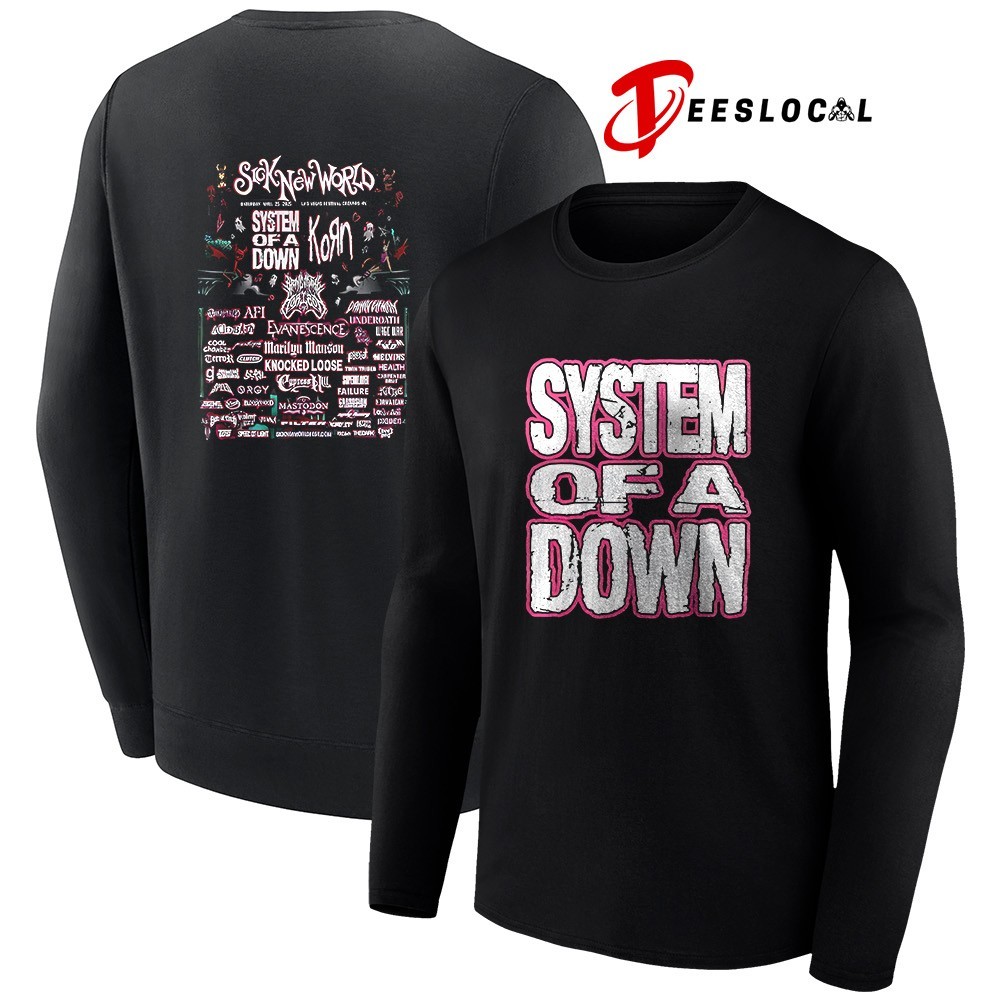 System Of A Down tour 2026 Sick New World neon shirt, hoodie