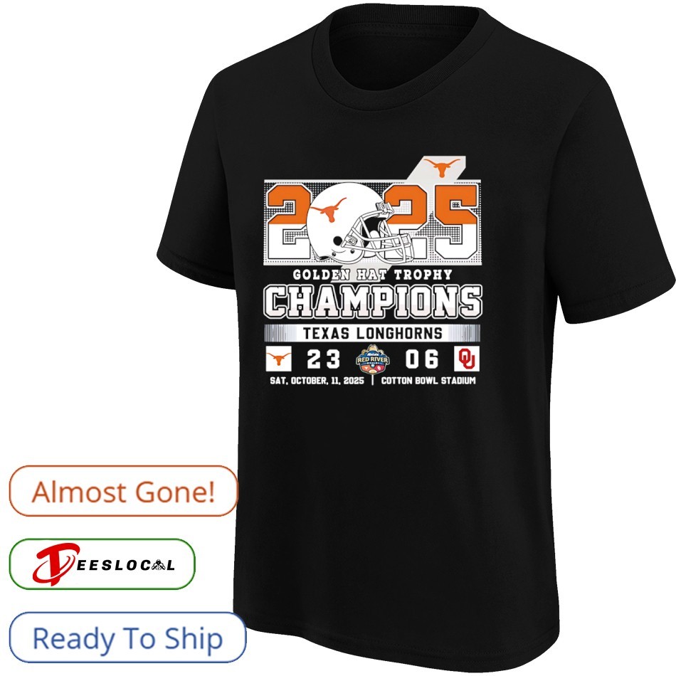 Texas Longhorns Golden Hat Trophy Champions 2025 beat Oklahoma Sooners shirt
