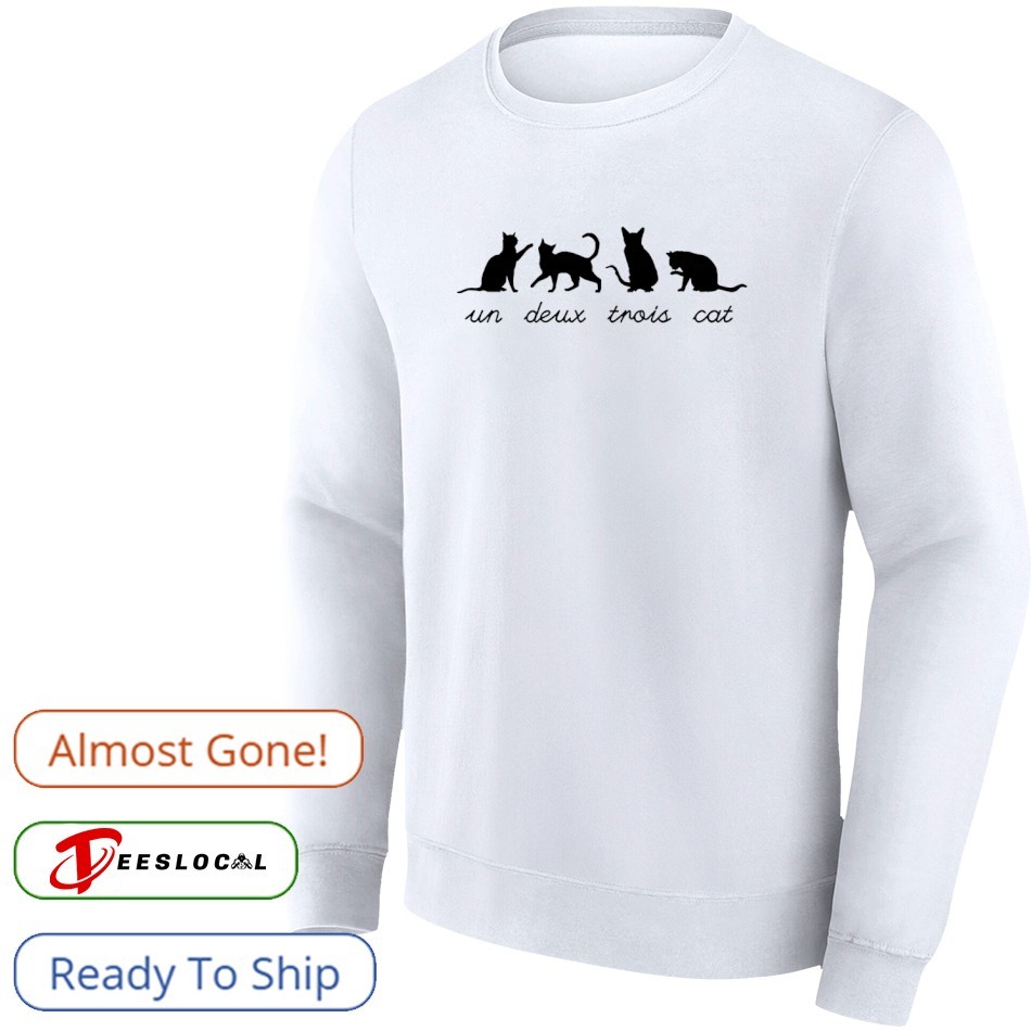 Un Deux Trois Cat French Teacher Pun Cat Lover shirt