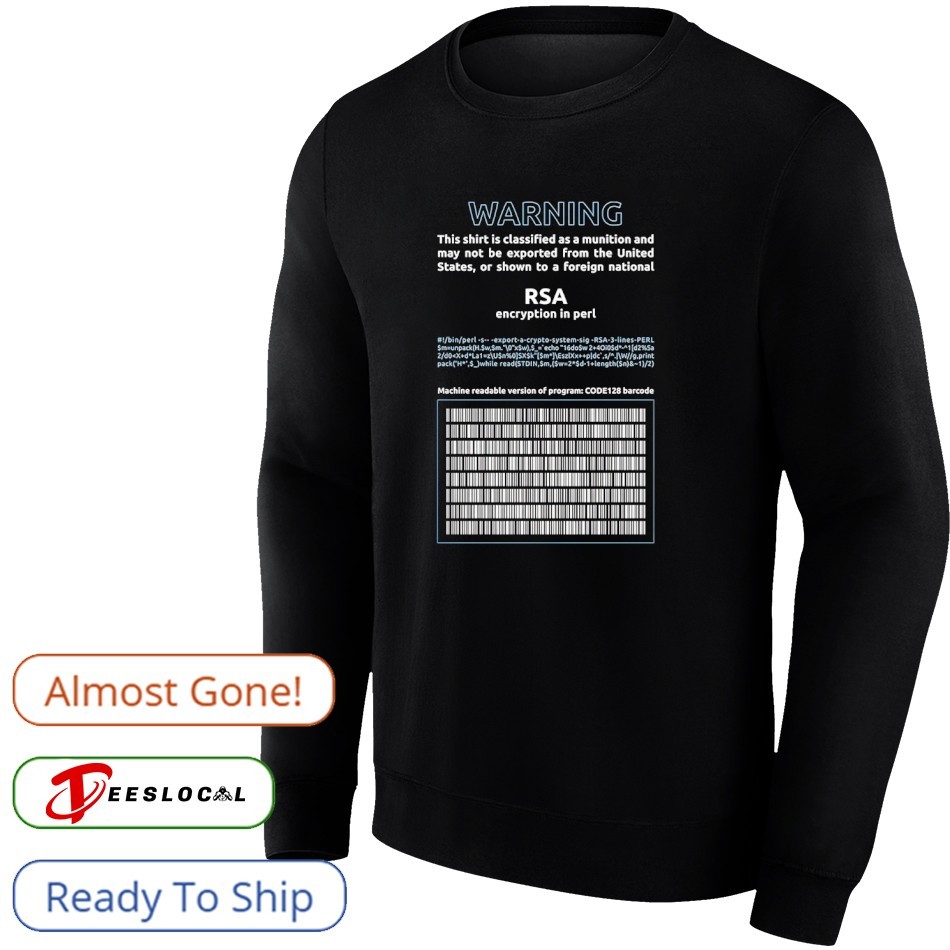 Warning RSA encryption in perl shirt, hoodie, sweater, long sleeve and tank  top