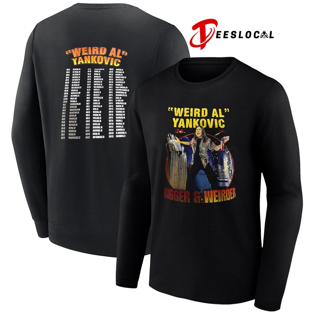 Weird Al Yankovic bigger and weirder 2025 tour dates shirt, hoodie