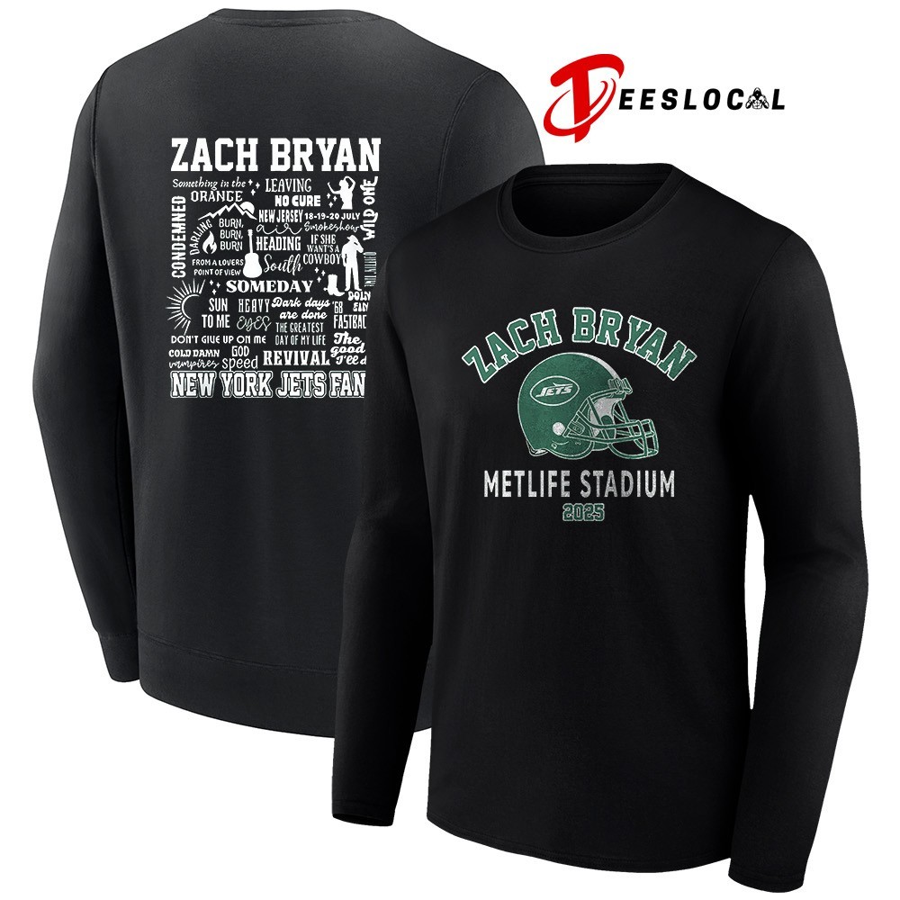 FOR A REASON 2025年 New Merch XL Zach Bryan x New York Jets Metlife stadium 2025 helmet shirt
