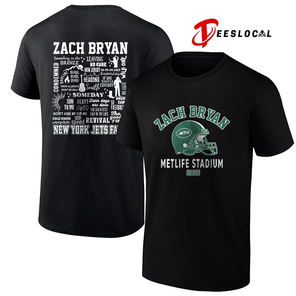  Man Tシャツ 肖像 stadium LIVE Zach Bryan x New York Jets Metlife stadium 2025 helmet shirt