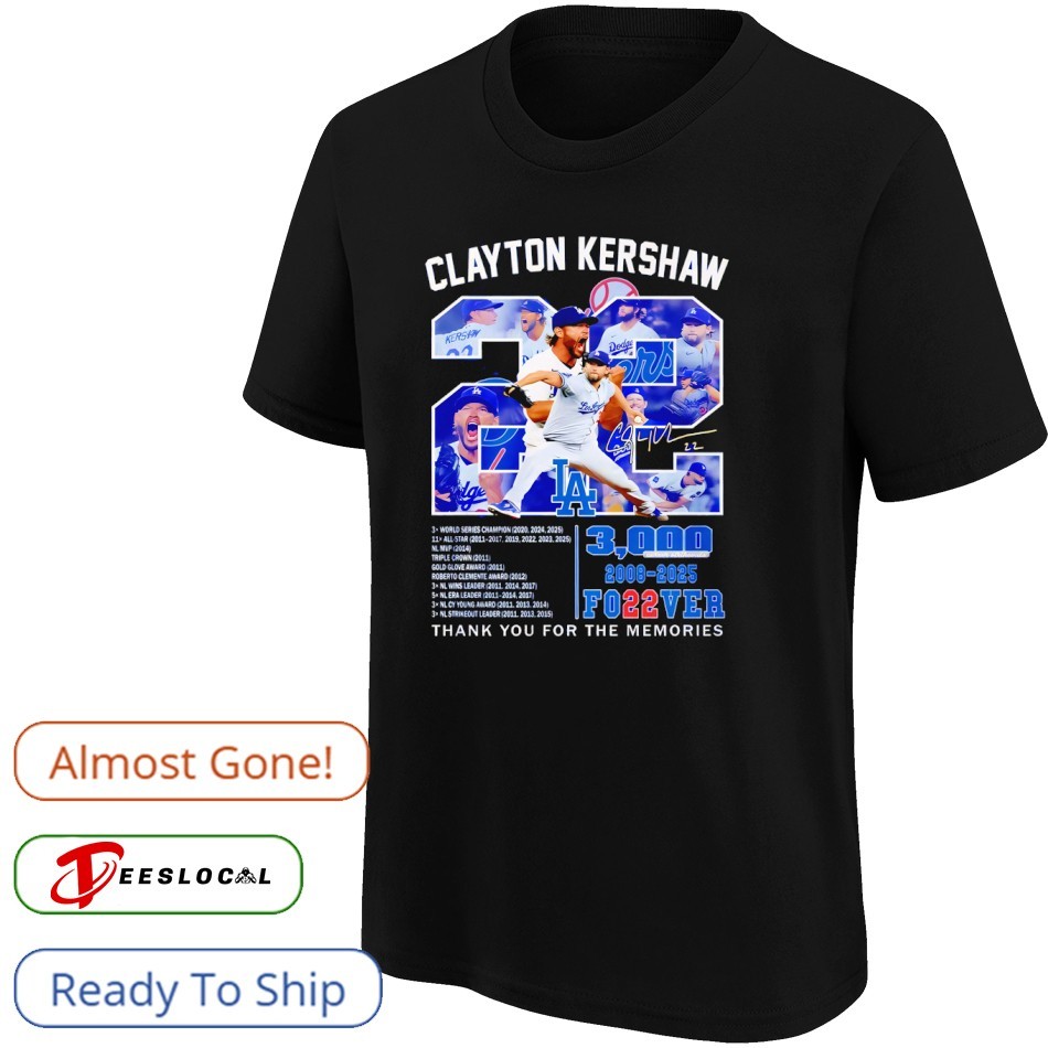 Clayton Kershaw 22 Los Angeles Dodgers Legend Forever shirt