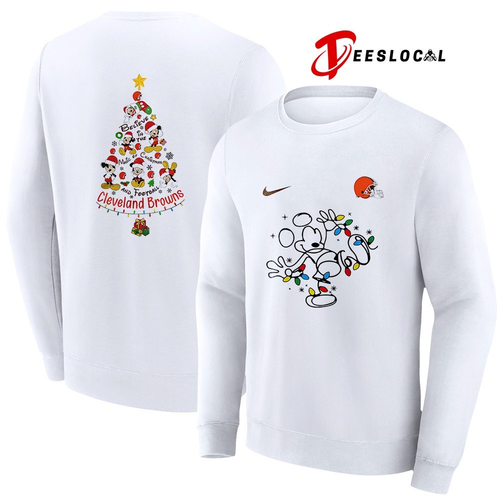90s CLEVELAND Browns MC グレガー・ヤンガン コラボ Cleveland Browns x Mickey Mouse believe in the magic of Christmas