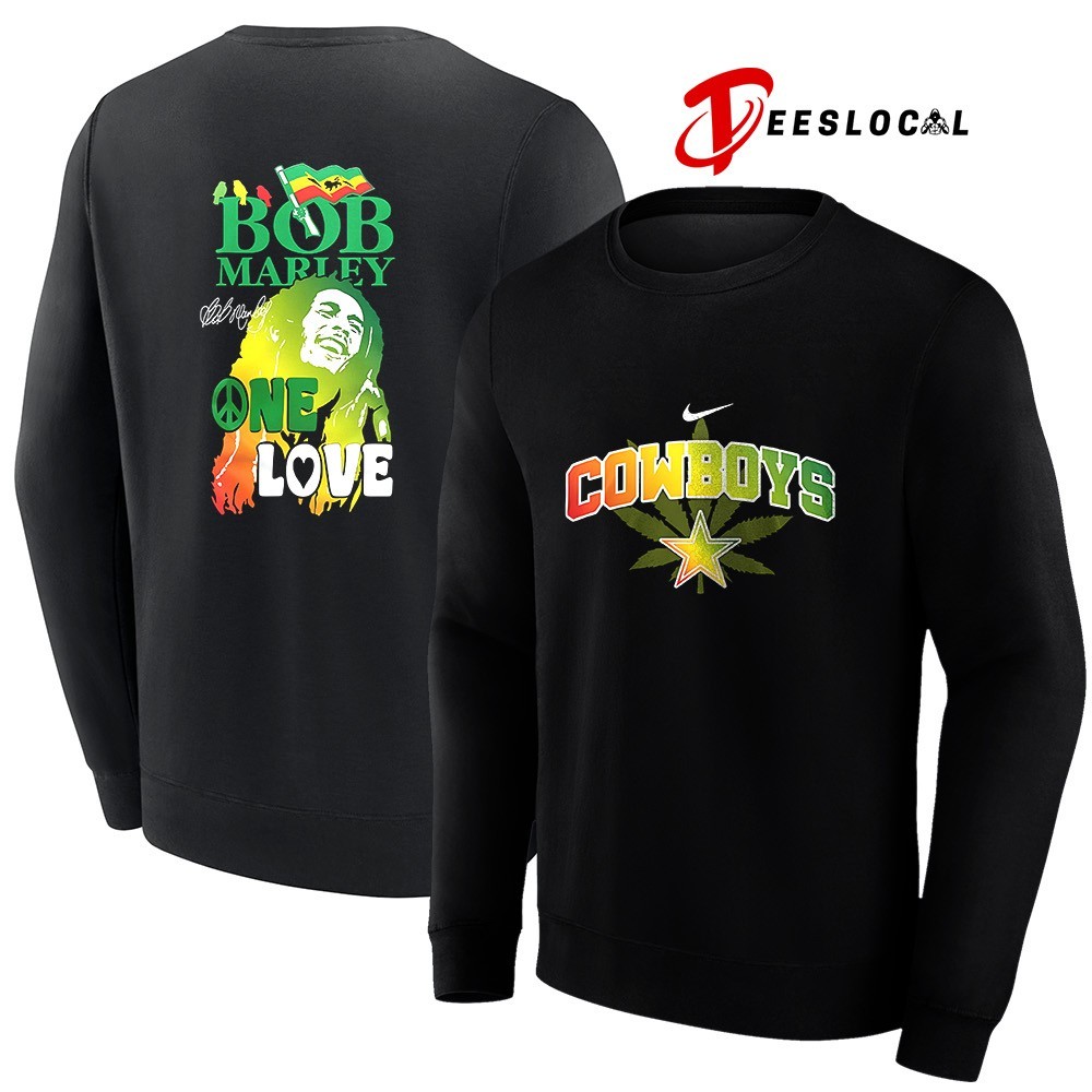 Dallas Cowboys x Bob Marley One love portrait signature shirt