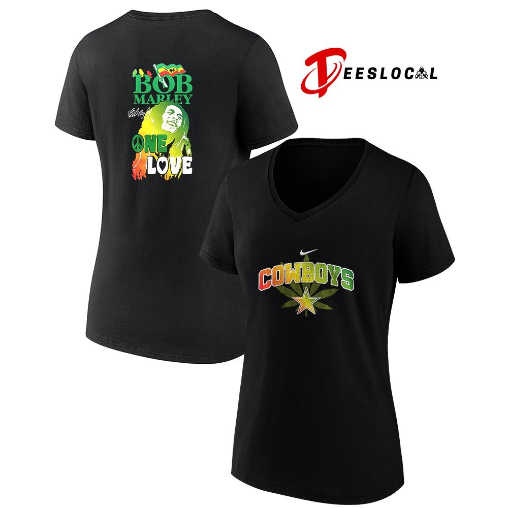 Dallas Cowboys x Bob Marley One love portrait signature shirt