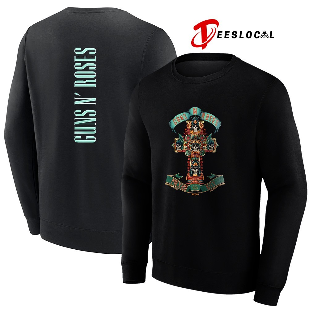Guns N' Roses Mexico city Estadio GNP seguros cross shirt, hoodie