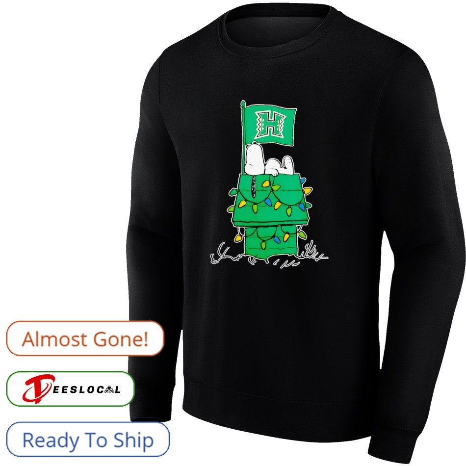 Hawai'i Rainbow Warriors Snoopy house holiday lights shirt, hoodie