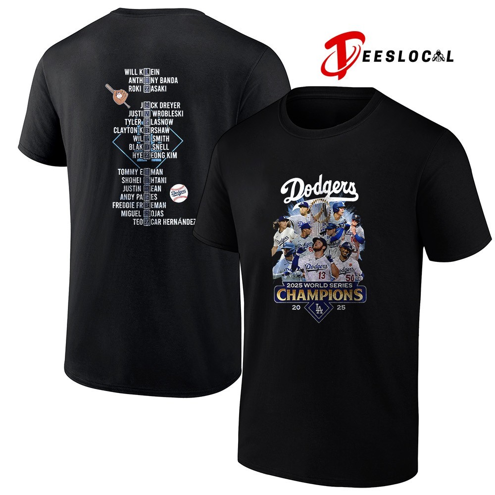 Los Angeles Dodgers 2025 world series champions team graphic 2