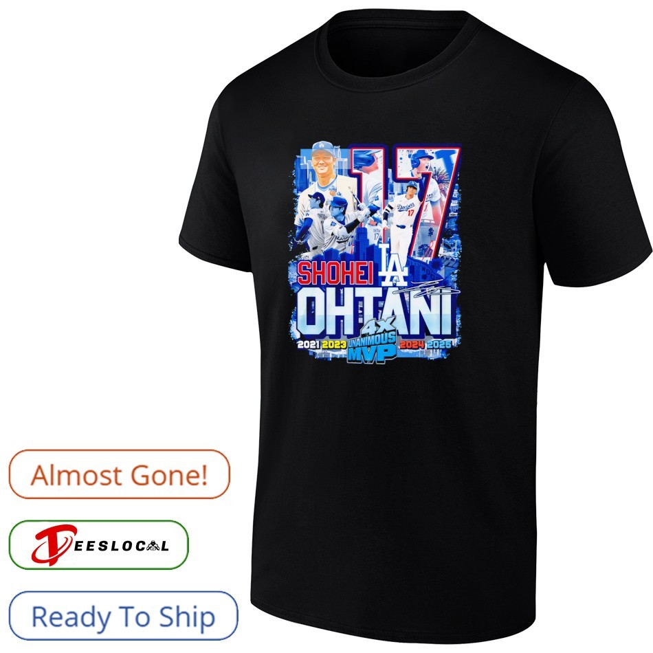 Los Angeles Dodgers Shohei Ohtani 4X Unanimous MVP 2021-2025 shirt