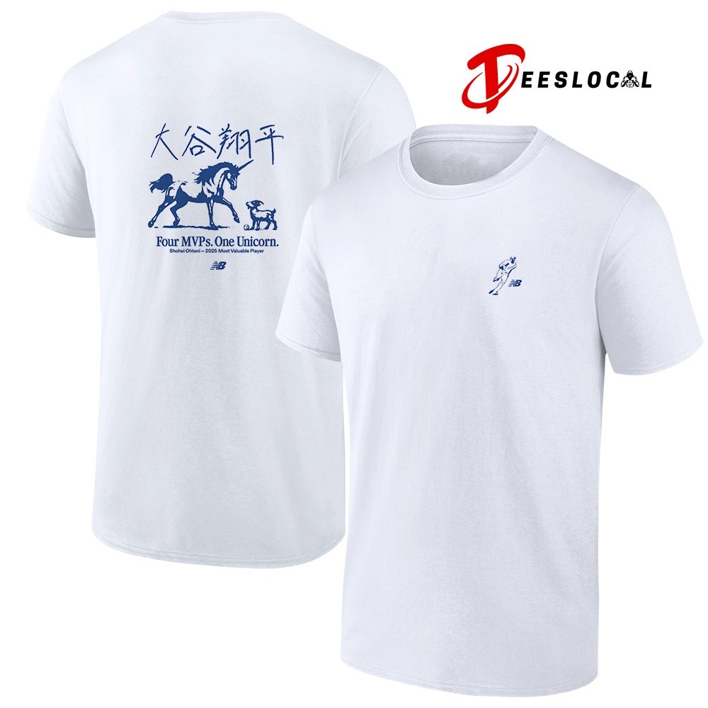 Los Angeles Dodgers Shohei Ohtani four MVPs One Unicorn shirt